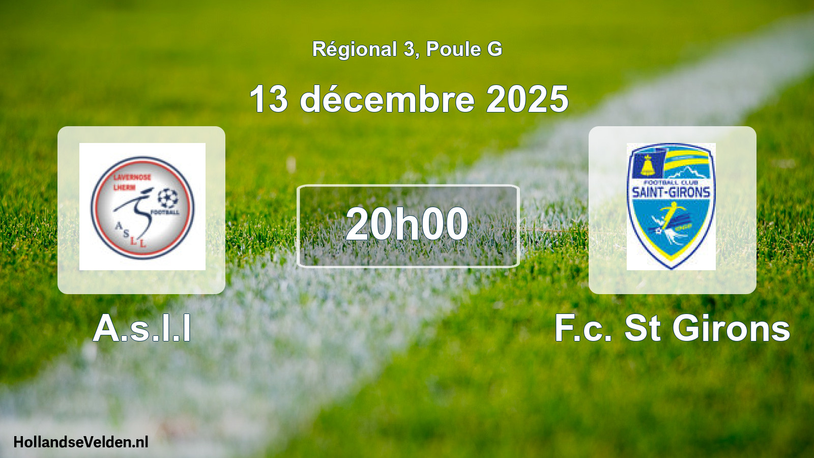 Geplande wedstrijd: A.s.l.l - F.c. St Girons (13 december 2025)