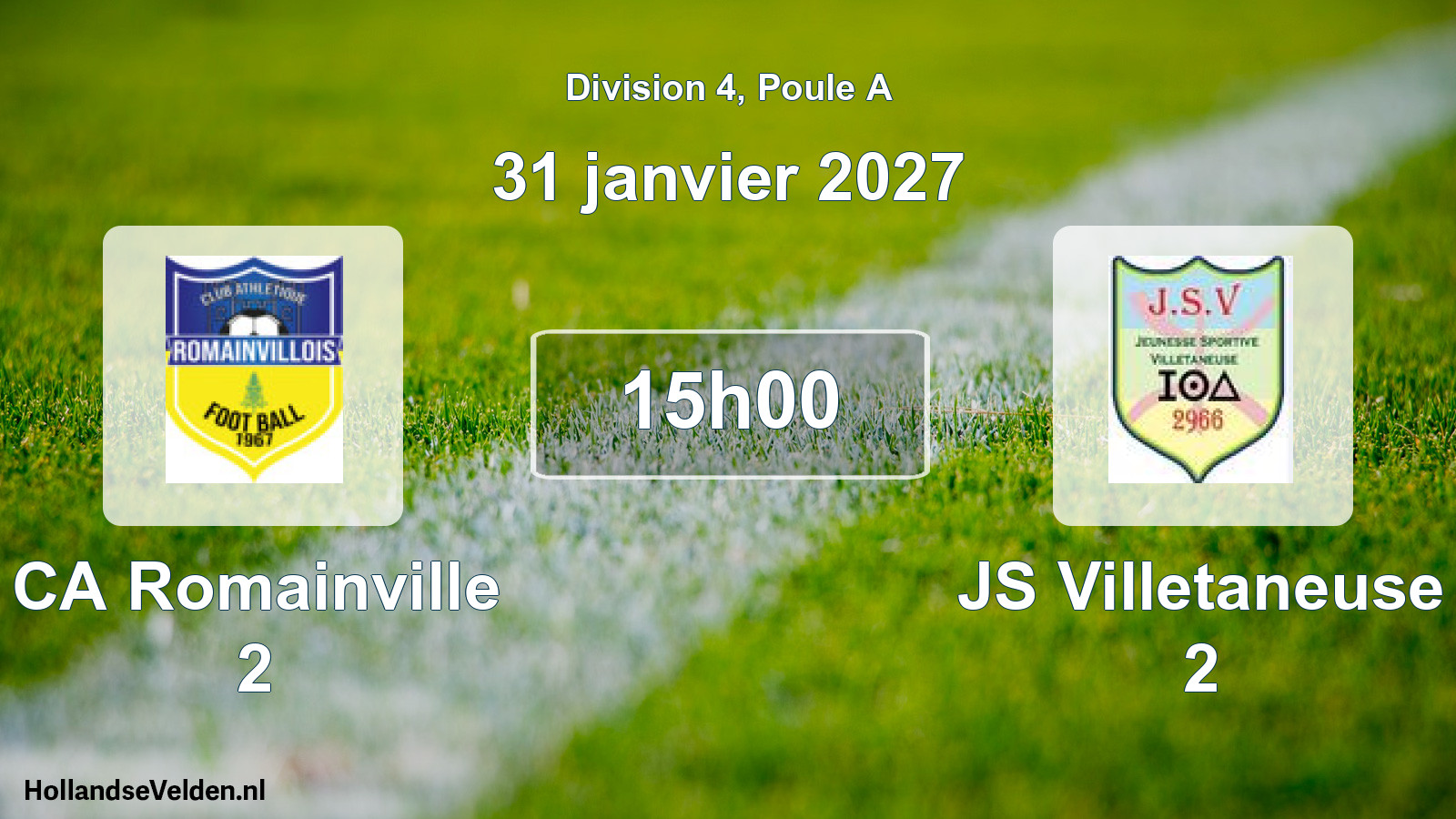 Scheduled Match: CA Romainville 2 - JS Villetaneuse 2 (31 January 2027)