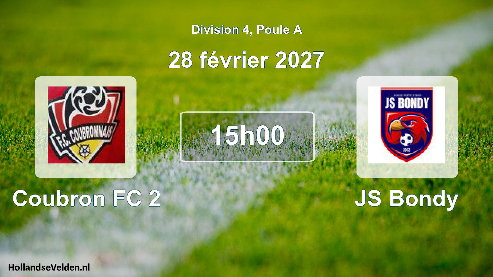 Scheduled Match: Coubron FC 2 - JS Bondy (28 February 2027)