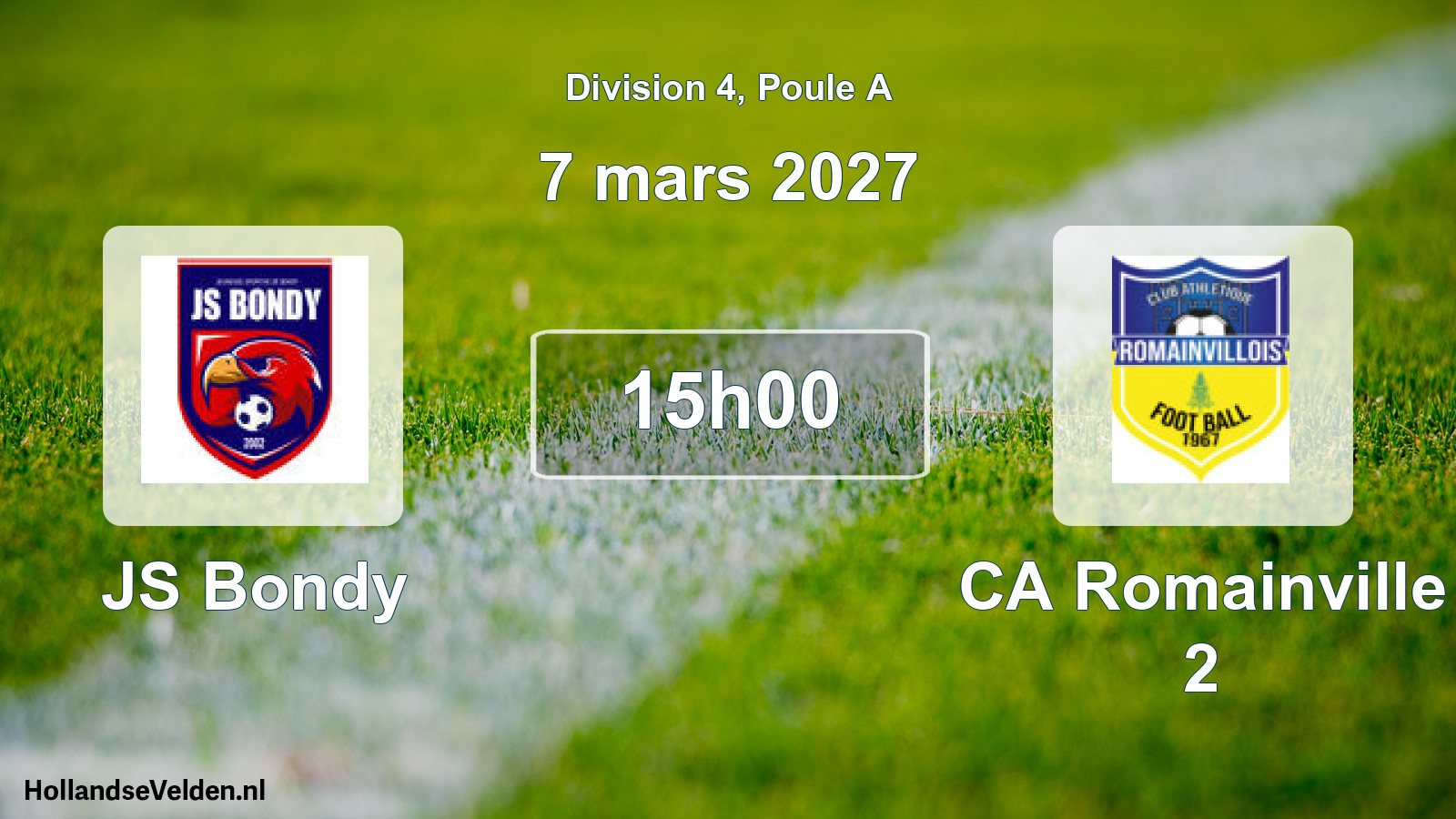 Scheduled Match: JS Bondy - CA Romainville 2 (7 March 2027)