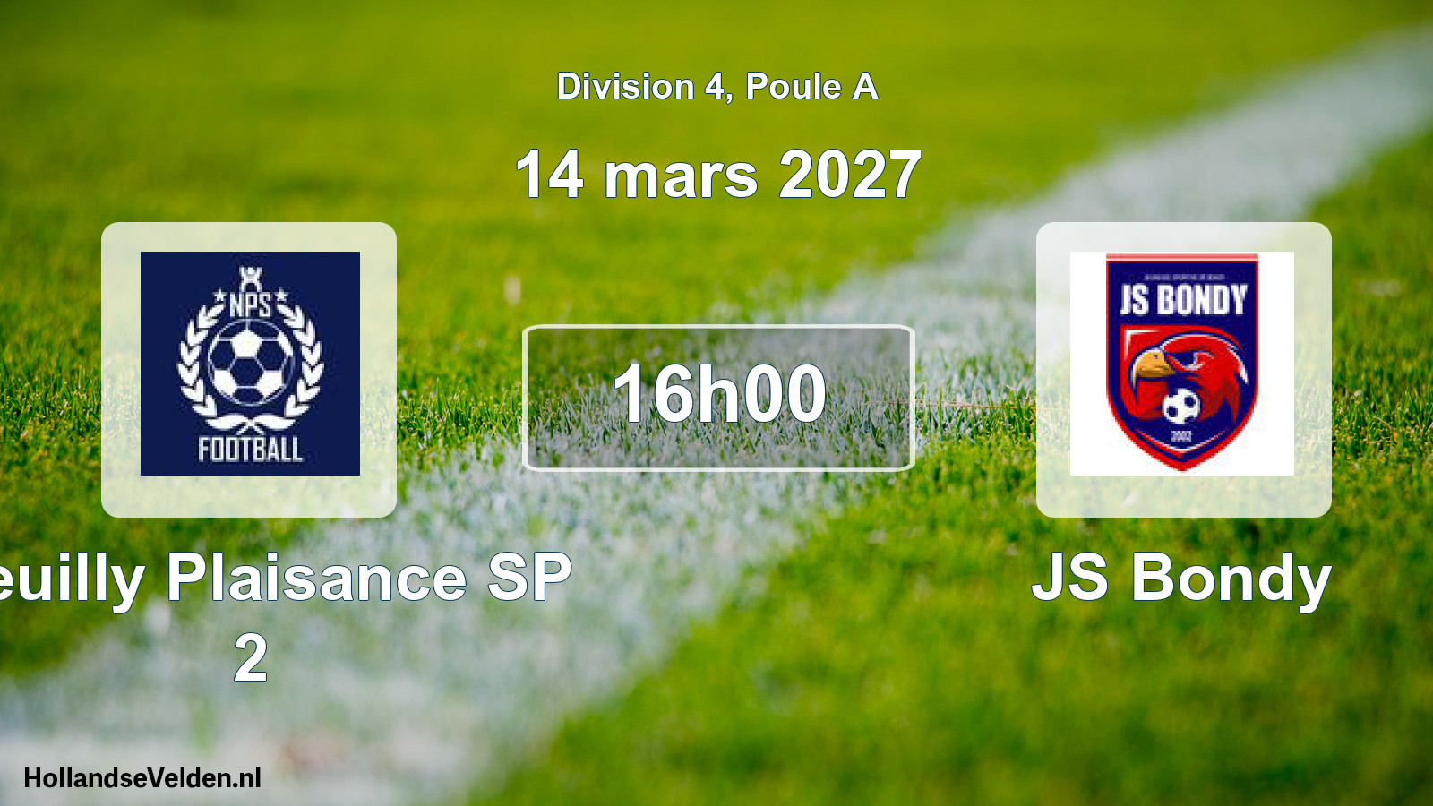 Scheduled Match: Neuilly Plaisance SP 2 - JS Bondy (14 March 2027)