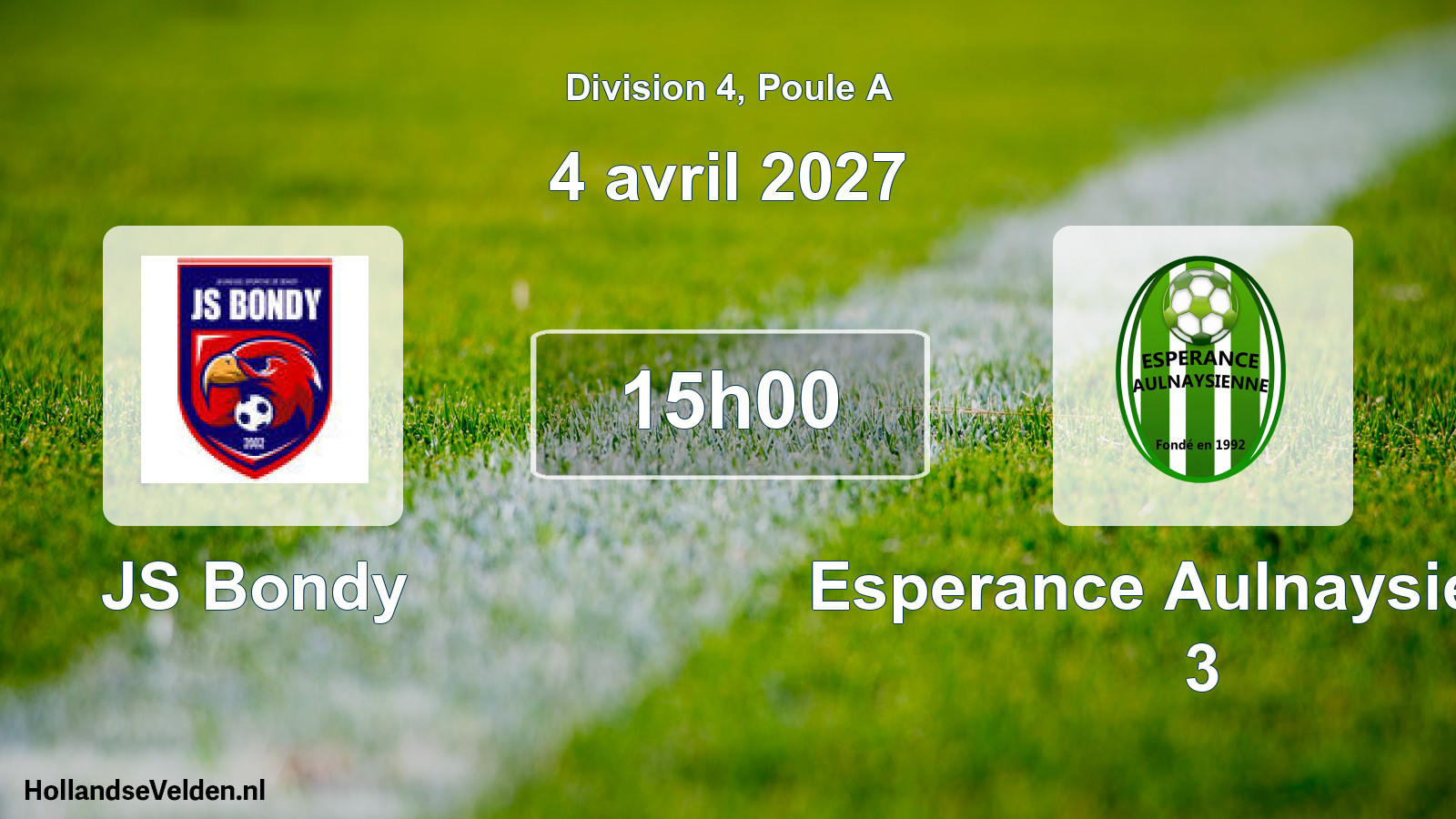 Scheduled Match: JS Bondy - Esperance Aulnaysienne 3 (4 April 2027)