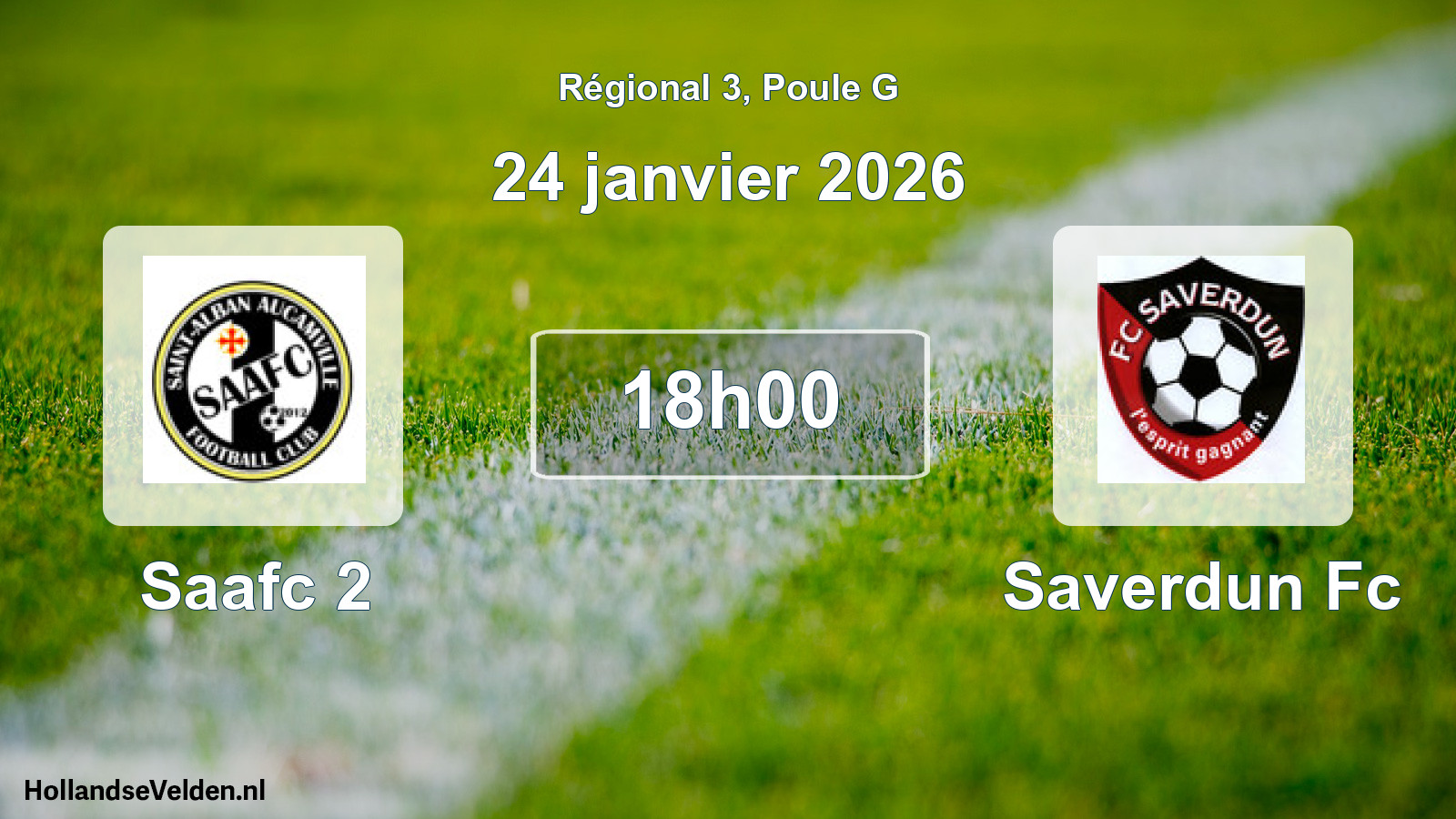Geplande wedstrijd: Saafc 2 - Saverdun Fc (24 janvier 2026)
