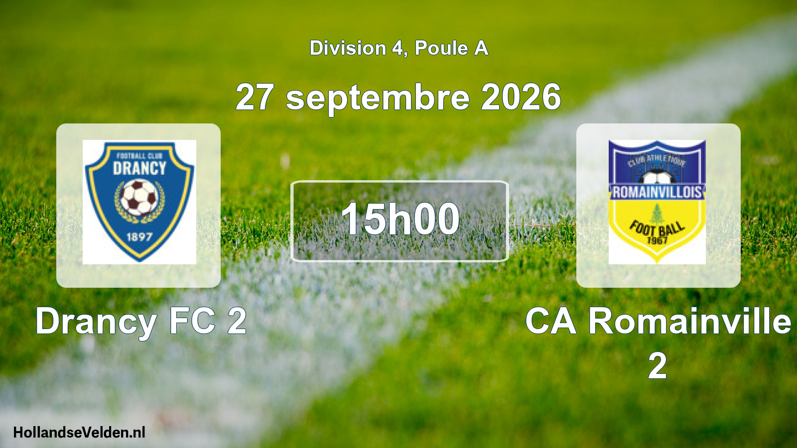 Scheduled Match: Drancy FC 2 - CA Romainville 2 (27 September 2026)