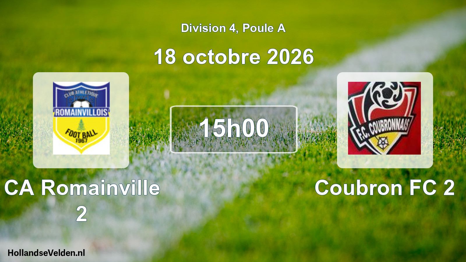 Scheduled Match: CA Romainville 2 - Coubron FC 2 (18 October 2026)