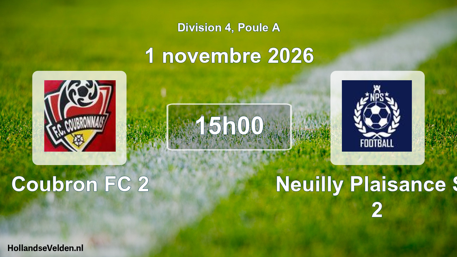 Scheduled Match: Coubron FC 2 - Neuilly Plaisance SP 2 (1 November 2026)