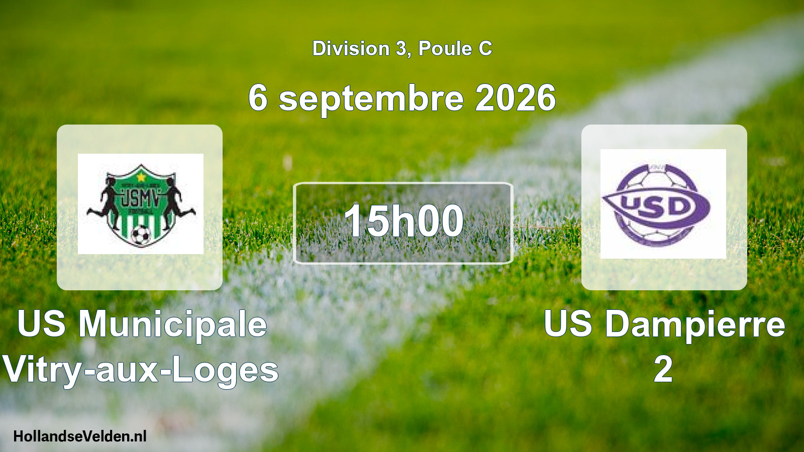 Match programmé: US Municipale Vitry-aux-Loges - US Dampierre 2 (6 septembre 2026)
