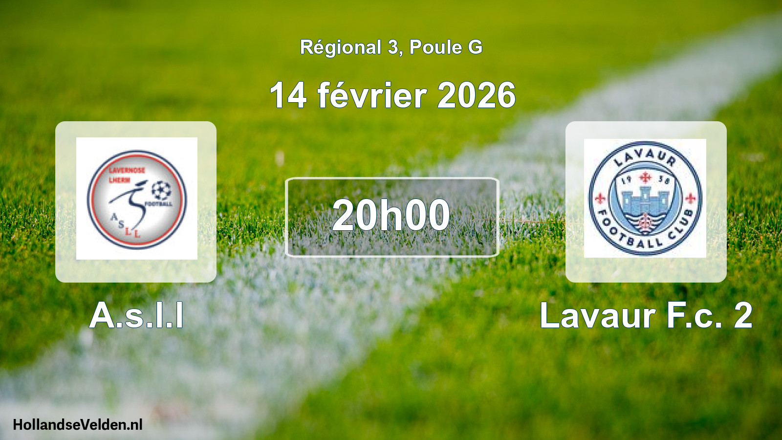 Geplande wedstrijd: A.s.l.l - Lavaur F.c. 2 (14 février 2026)