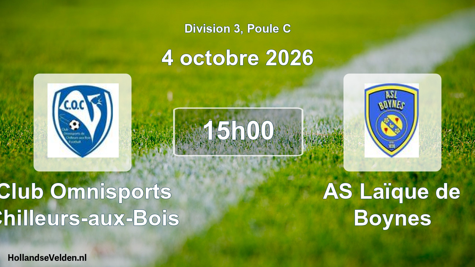 Match programmé: Club Omnisports Chilleurs-aux-Bois - AS Laïque de Boynes (4 octobre 2026)