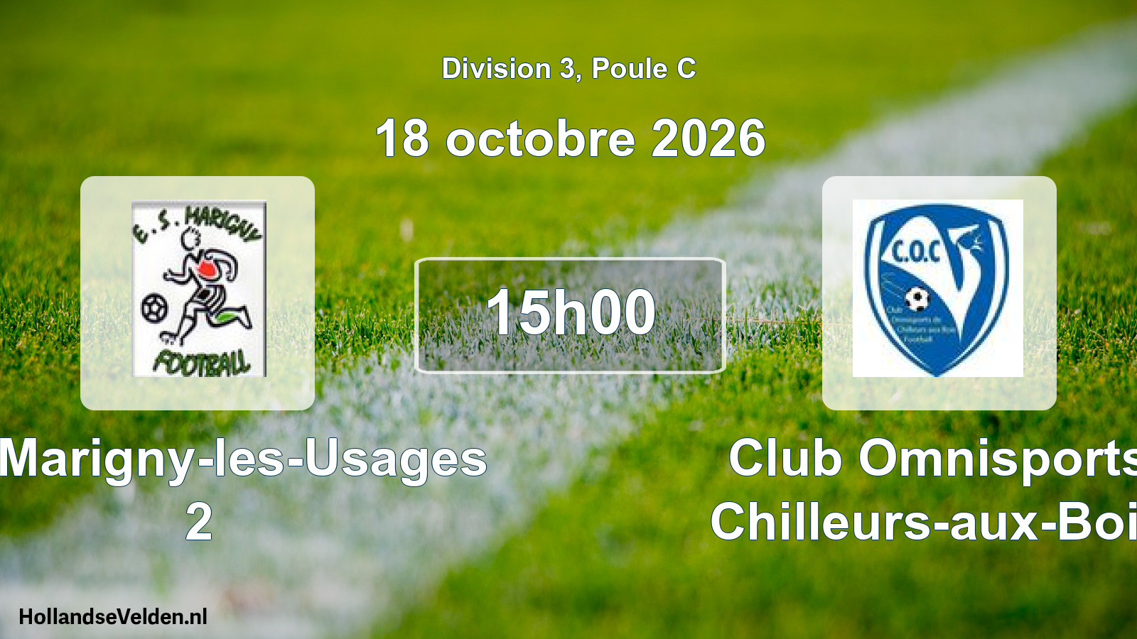Scheduled Match: ES Marigny-les-Usages 2 - Club Omnisports Chilleurs-aux-Bois (18 October 2026)