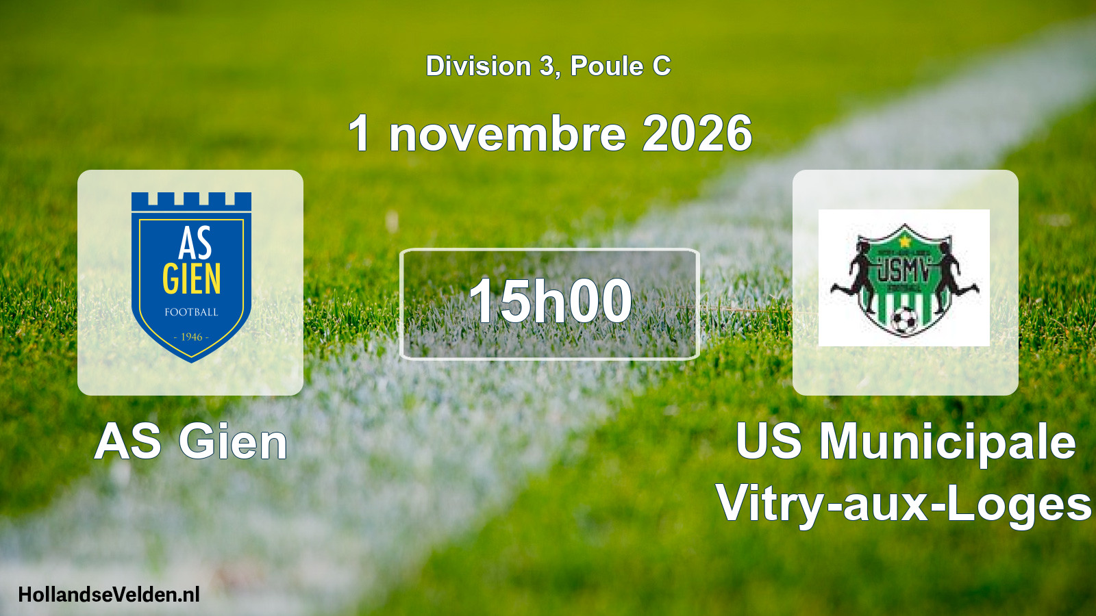 Scheduled Match: AS Gien - US Municipale Vitry-aux-Loges (1 November 2026)