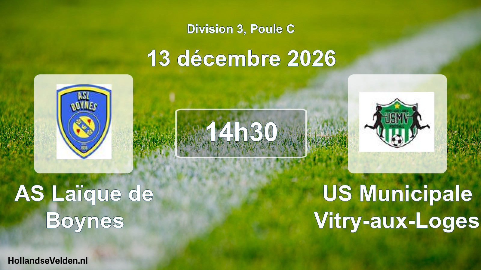 Geplande wedstrijd: AS Laïque de Boynes - US Municipale Vitry-aux-Loges (13 december 2026)