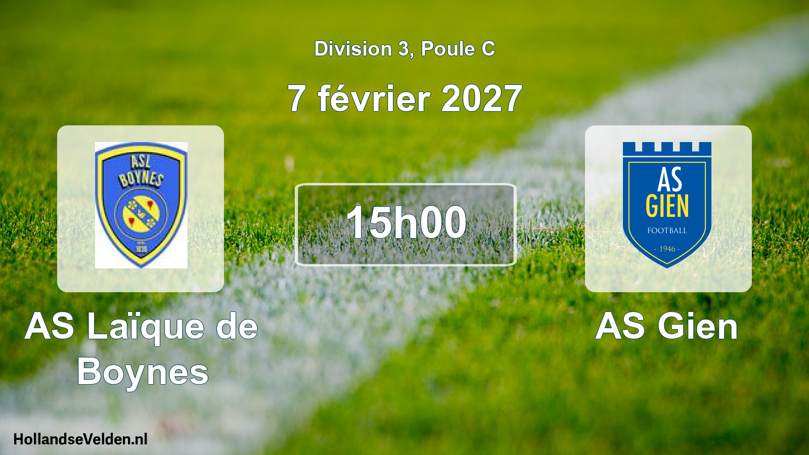 Match programmé: AS Laïque de Boynes - AS Gien (7 février 2027)