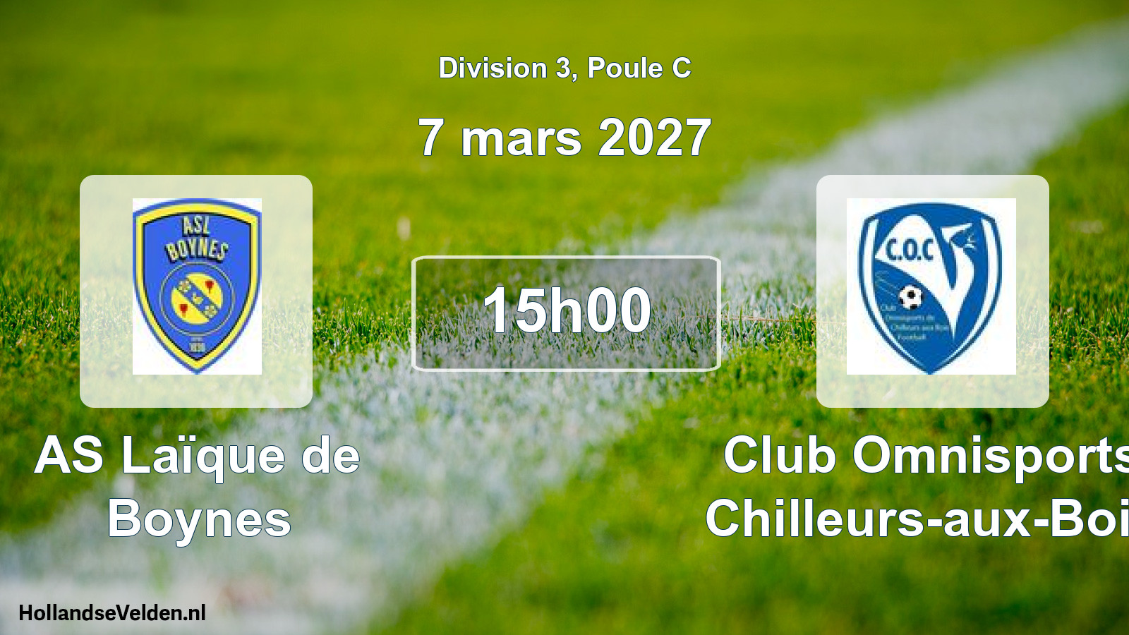 Geplande wedstrijd: AS Laïque de Boynes - Club Omnisports Chilleurs-aux-Bois (7 maart 2027)