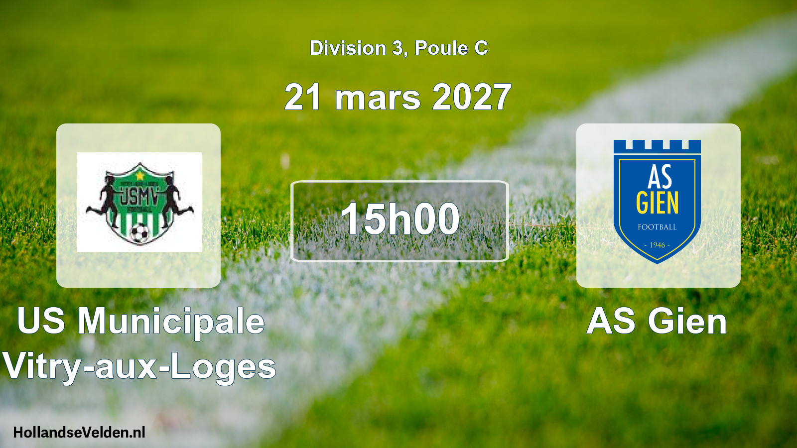 Scheduled Match: US Municipale Vitry-aux-Loges - AS Gien (21 March 2027)