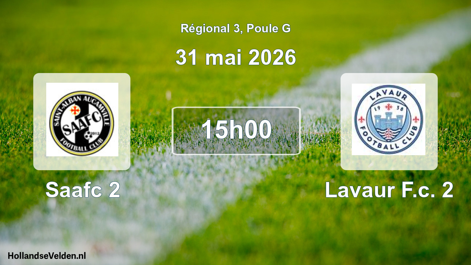 Geplande wedstrijd: Saafc 2 - Lavaur F.c. 2 (31 mai 2026)