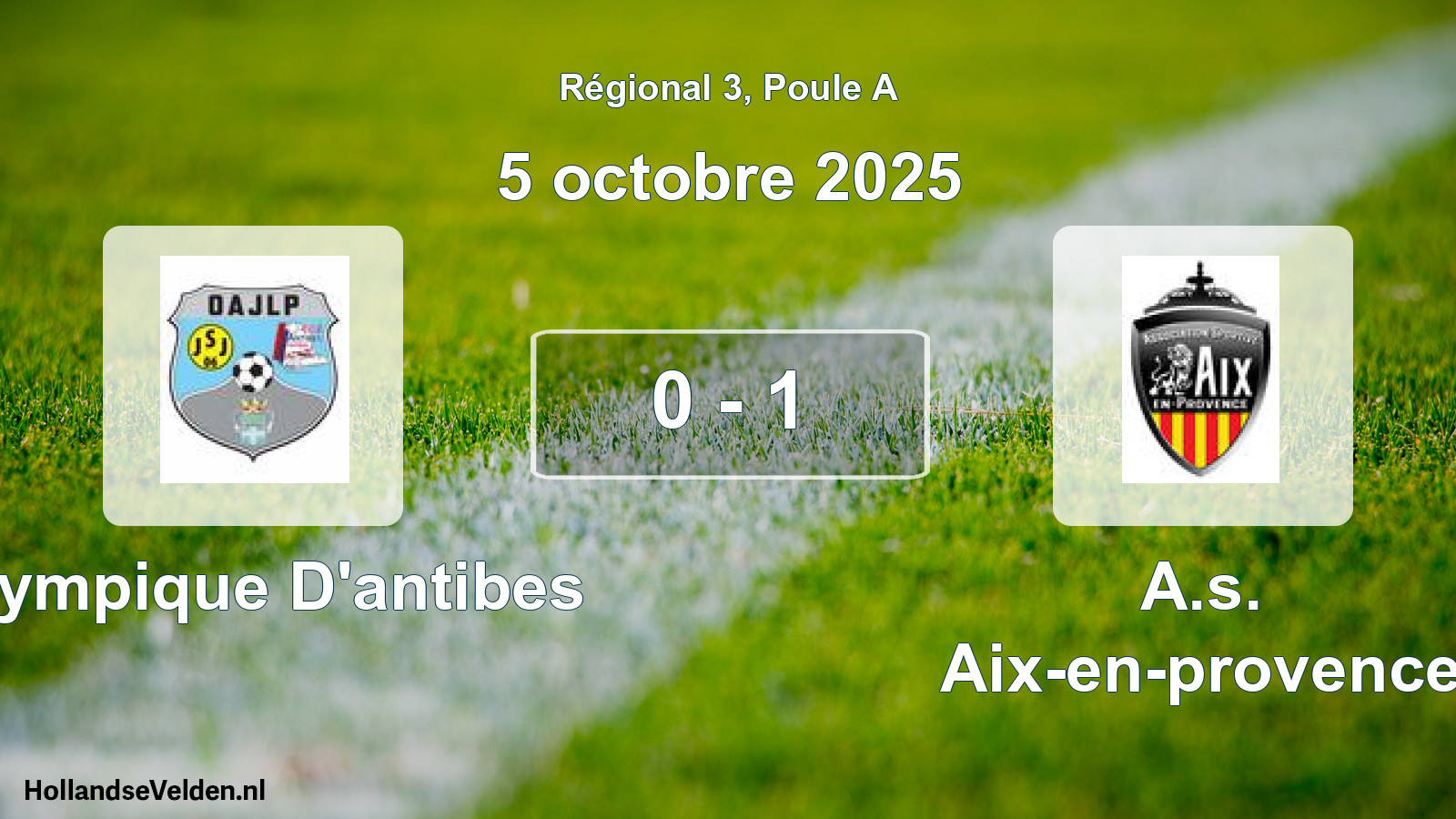 Gespeelde wedstrijd: Olympique D'antibes - A.s. Aix-en-provence 0 - 1 (5 octobre 2025)