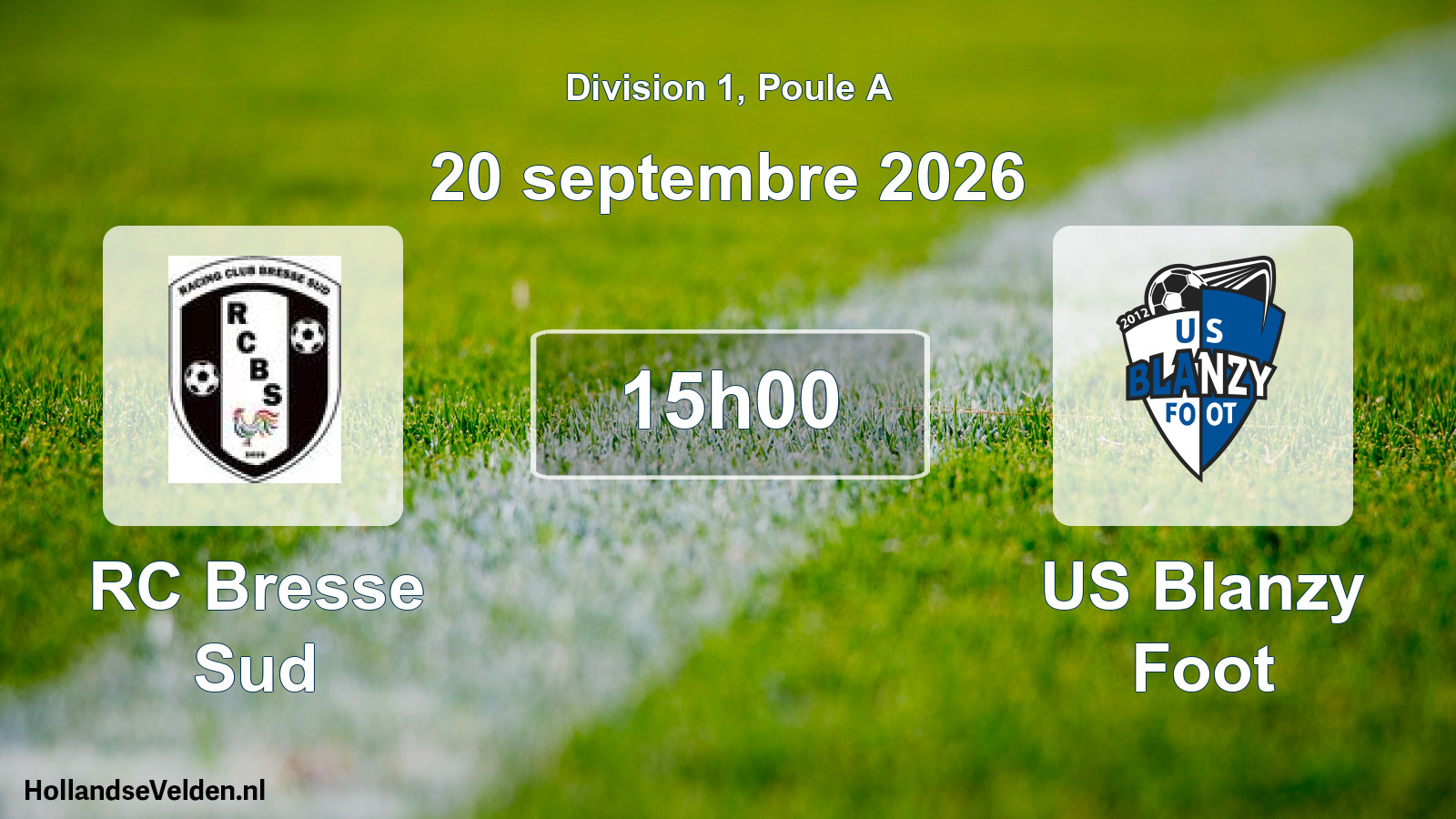 Scheduled Match: RC Bresse Sud - US Blanzy Foot (20 September 2026)