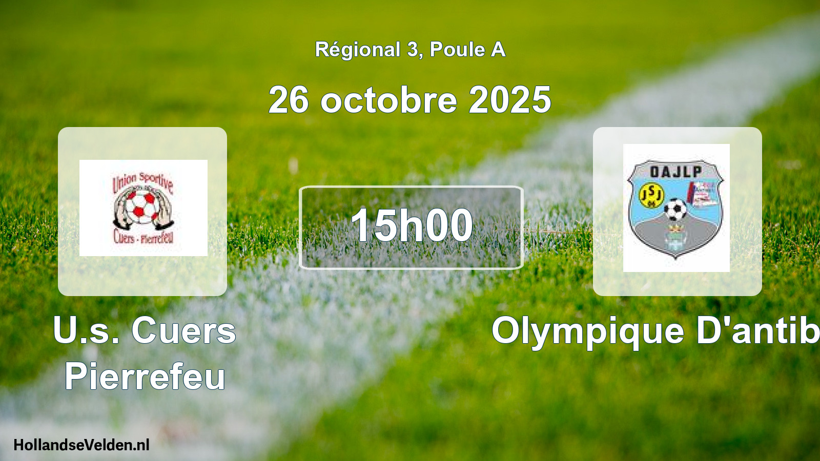 Geplande wedstrijd: U.s. Cuers Pierrefeu - Olympique D'antibes (26 oktober 2025)