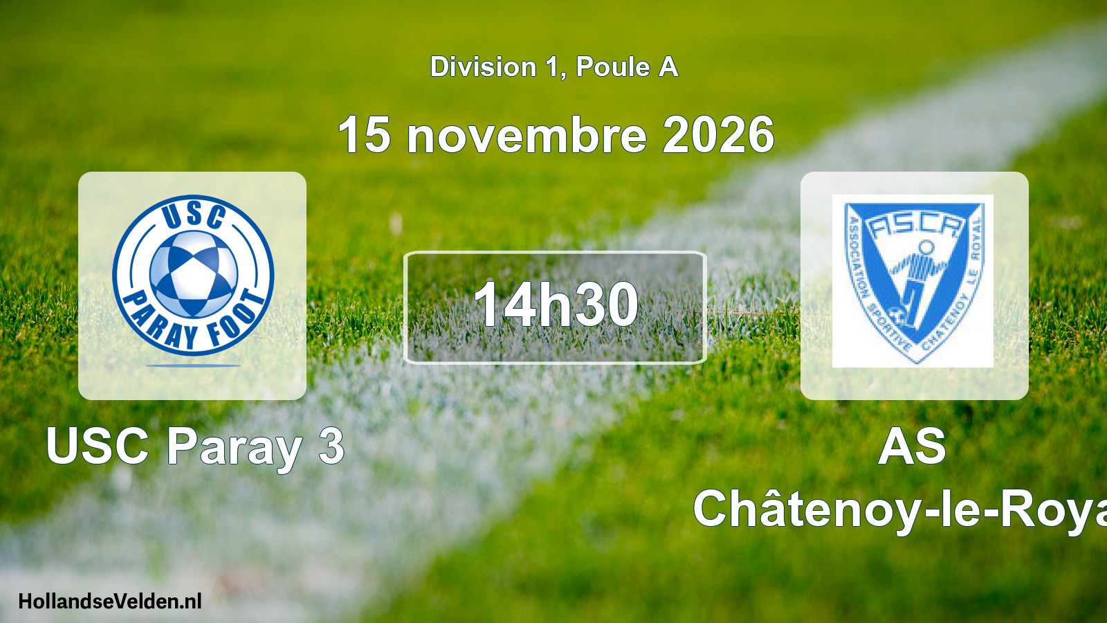 Match programmé: USC Paray 3 - AS Châtenoy-le-Royal (15 novembre 2026)