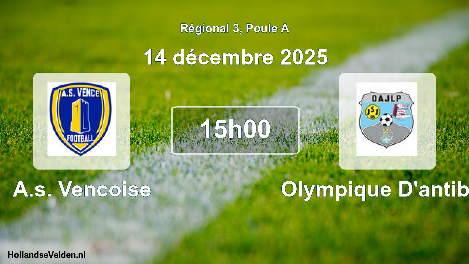 Scheduled Match: A.s. Vencoise - Olympique D'antibes (14 December 2025)