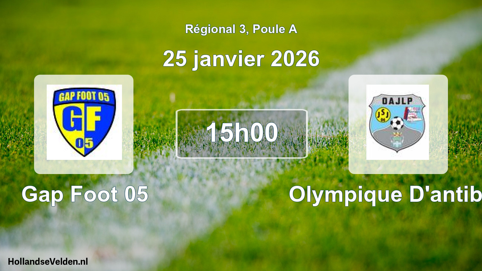 Geplande wedstrijd: Gap Foot 05 - Olympique D'antibes (25 janvier 2026)