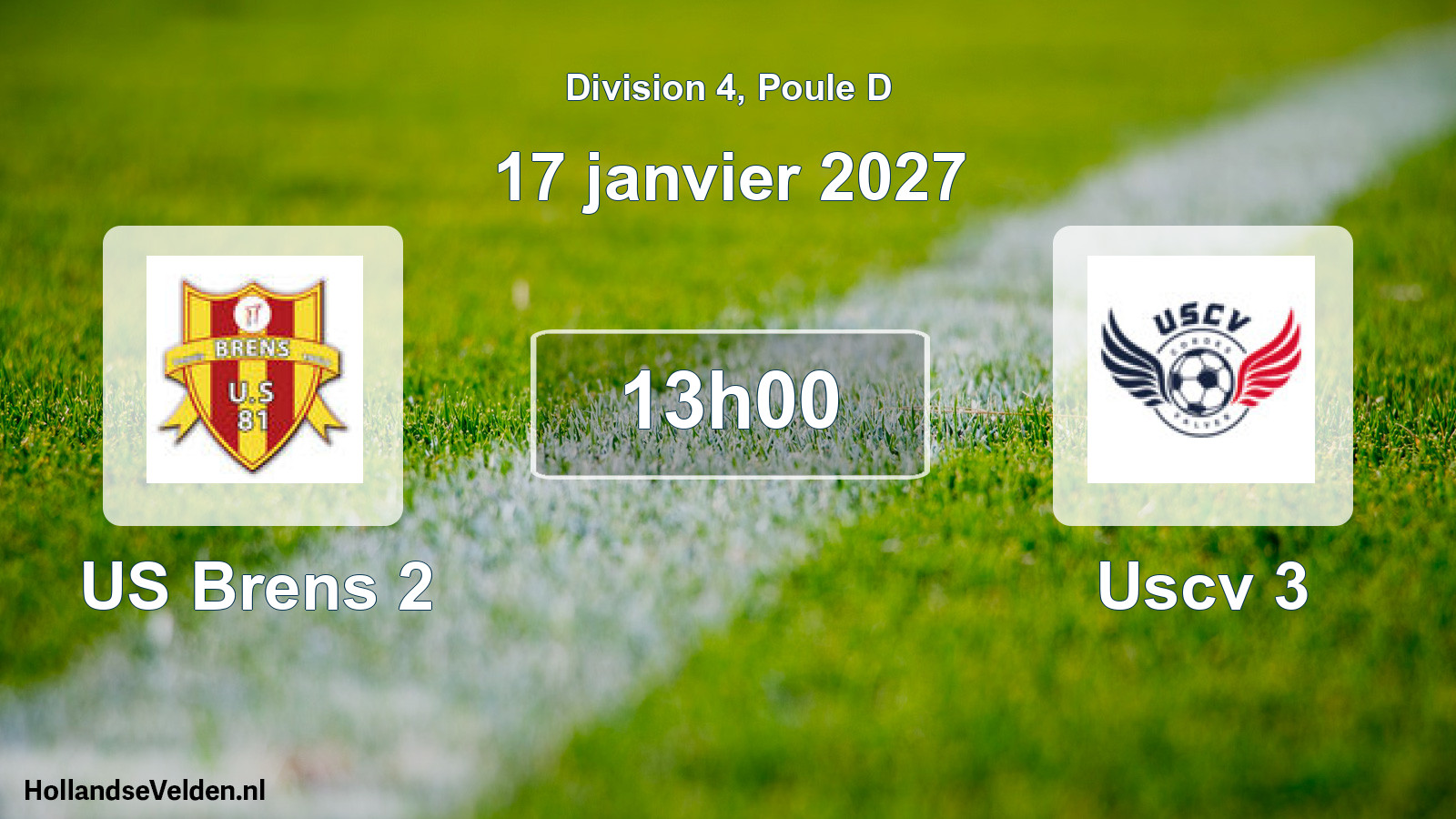 Match programmé: US Brens 2 - Uscv 3 (17 janvier 2027)