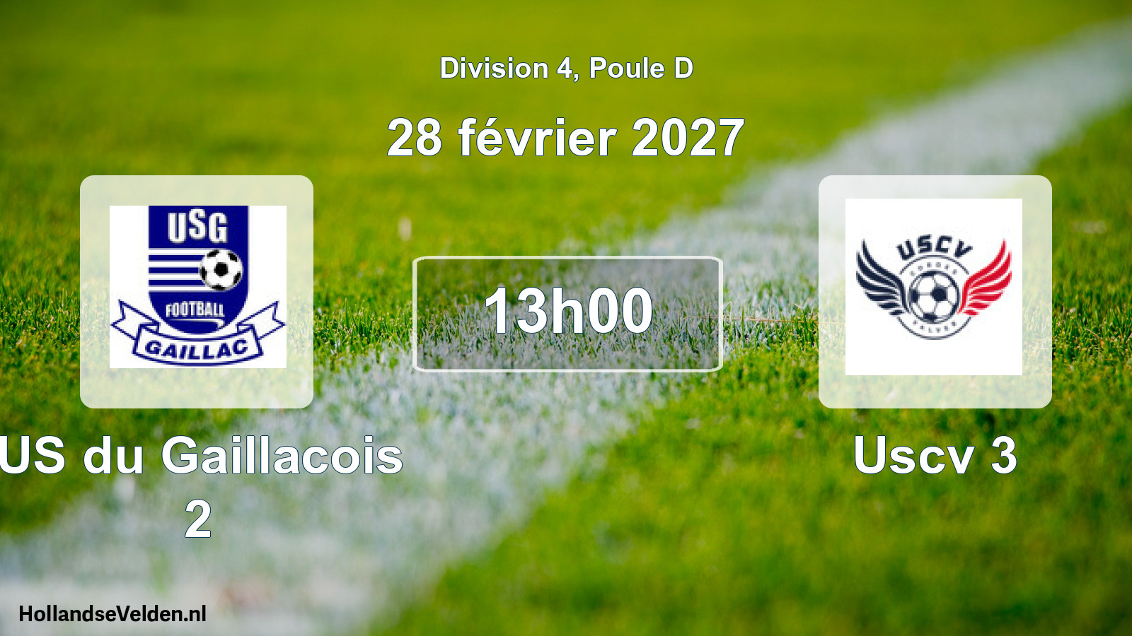 Scheduled Match: US du Gaillacois 2 - Uscv 3 (28 February 2027)