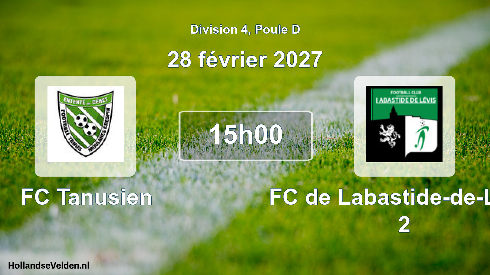 Match programmé: FC Tanusien - FC de Labastide-de-Levis 2 (28 février 2027)