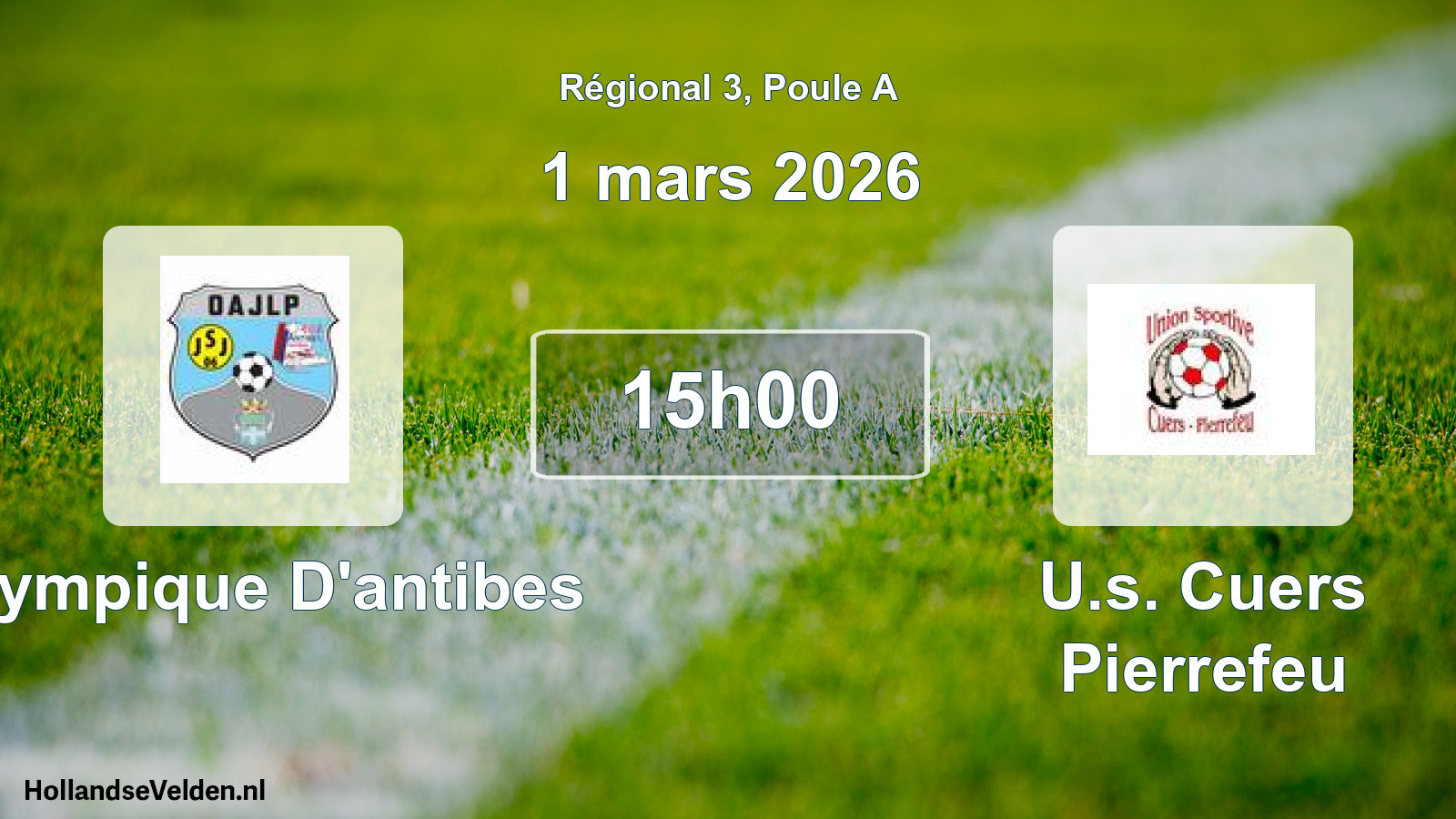 Geplande wedstrijd: Olympique D'antibes - U.s. Cuers Pierrefeu (1 mars 2026)