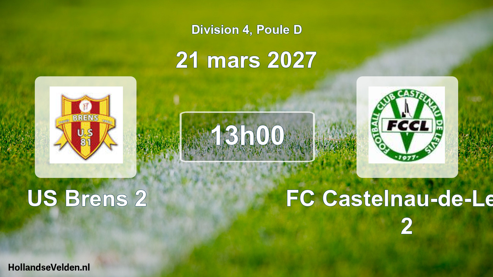Match programmé: US Brens 2 - FC Castelnau-de-Levis 2 (21 mars 2027)