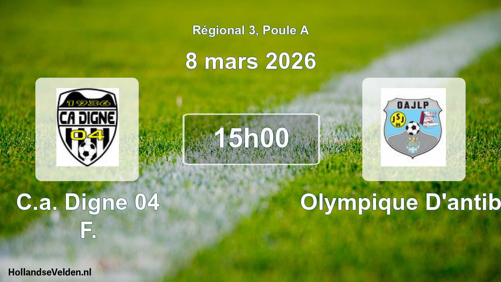 Geplande wedstrijd: C.a. Digne 04 F. - Olympique D'antibes (8 mars 2026)