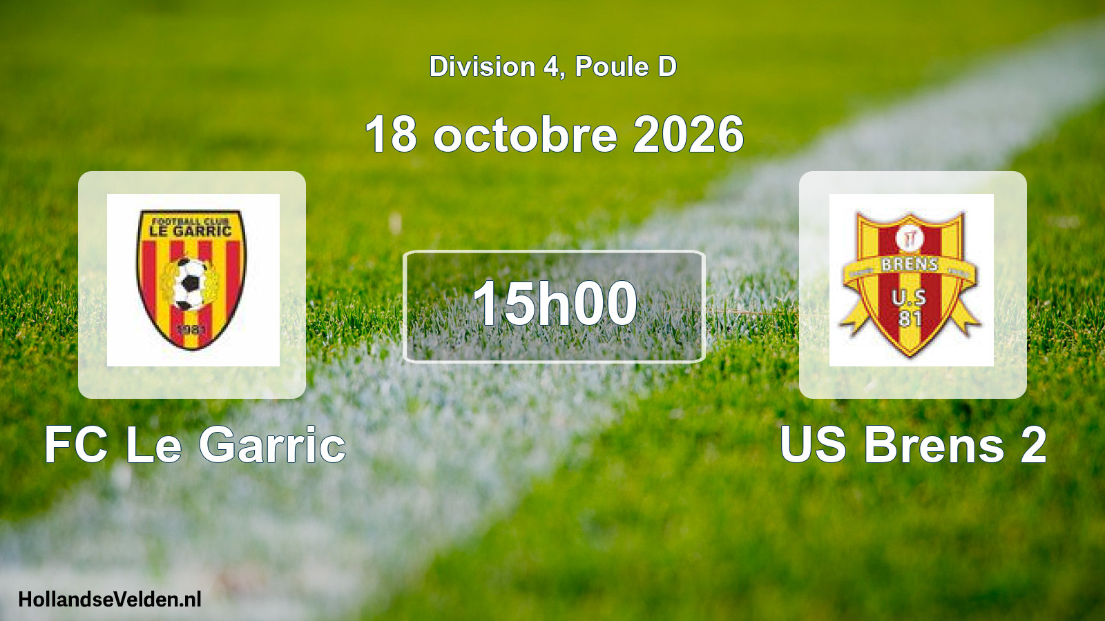 Match programmé: FC Le Garric - US Brens 2 (18 octobre 2026)