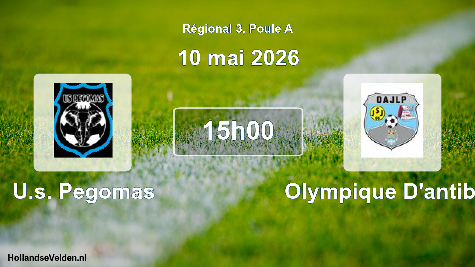 Geplande wedstrijd: U.s. Pegomas - Olympique D'antibes (10 mai 2026)
