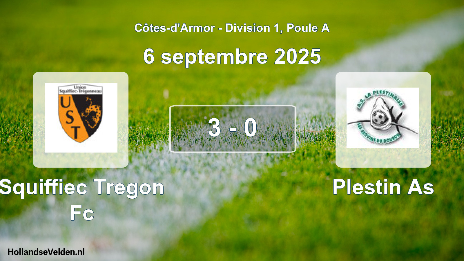 Gespeelde wedstrijd: Squiffiec Tregon Fc - Plestin As 3 - 0 (6 septembre 2025)