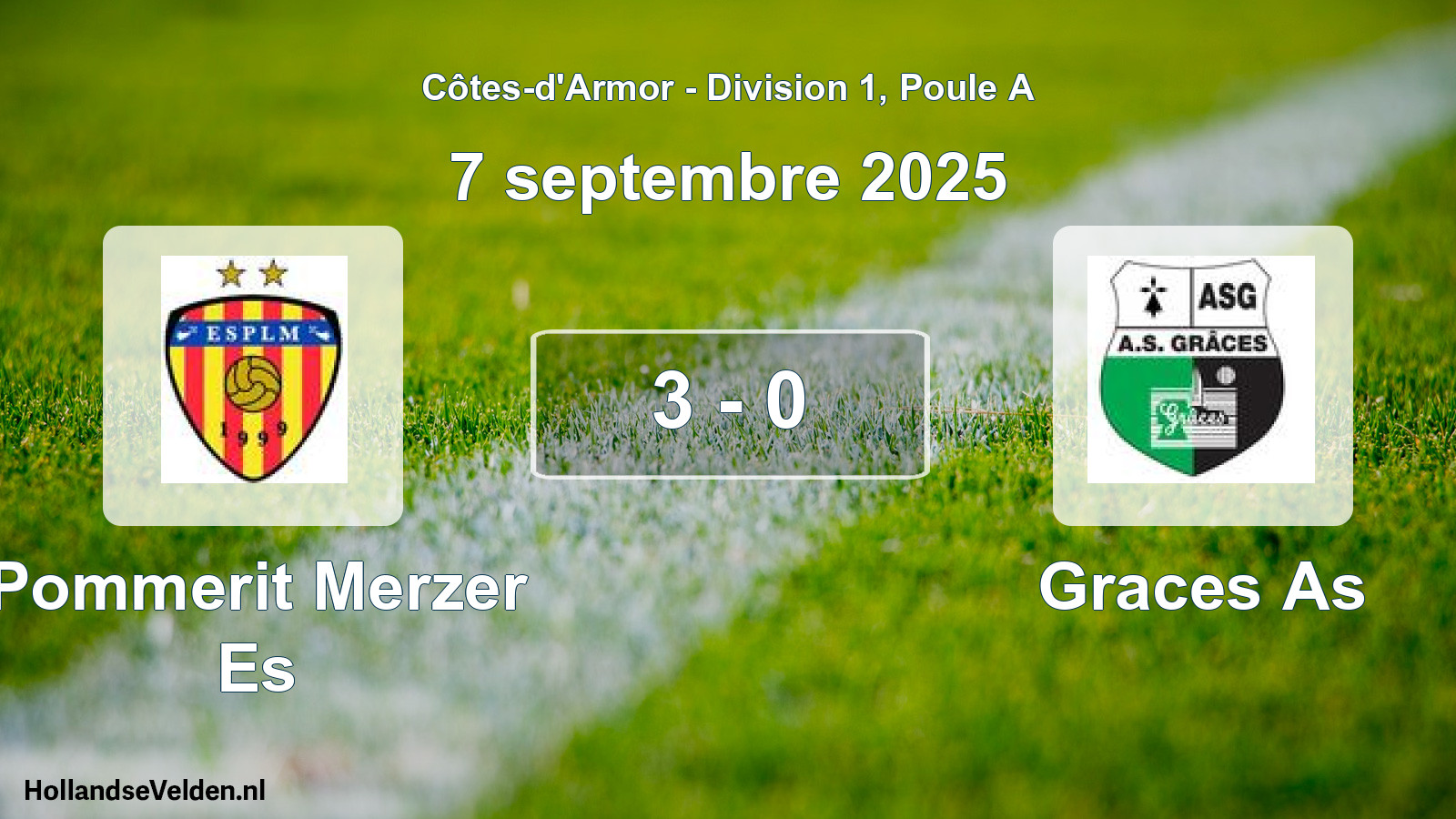 Gespeelde wedstrijd: Pommerit Merzer Es - Graces As 3 - 0 (7 september 2025)