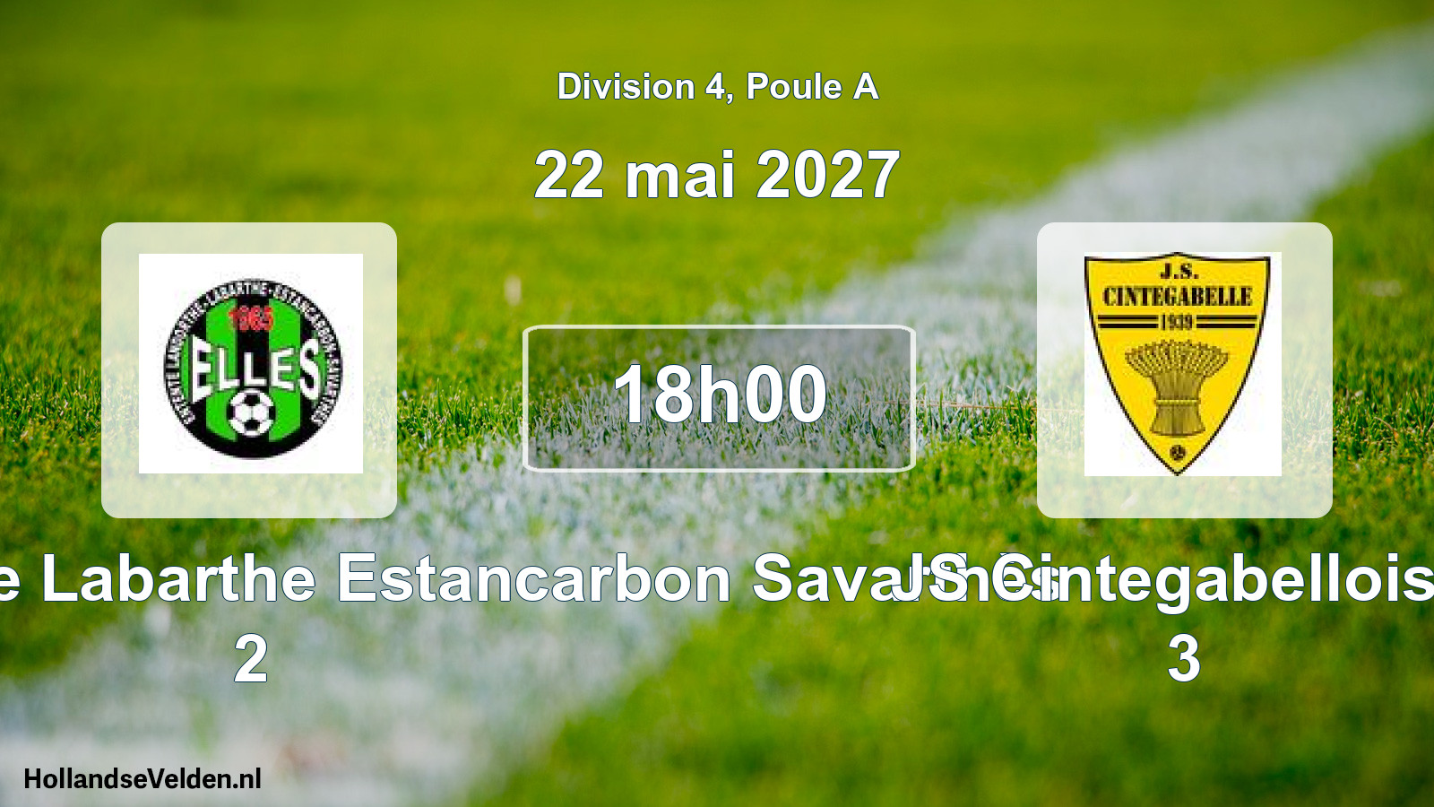 Match programmé: Entente Landorthe Labarthe Estancarbon Savarthès 2 - JS Cintegabelloise 3 (22 mai 2027)