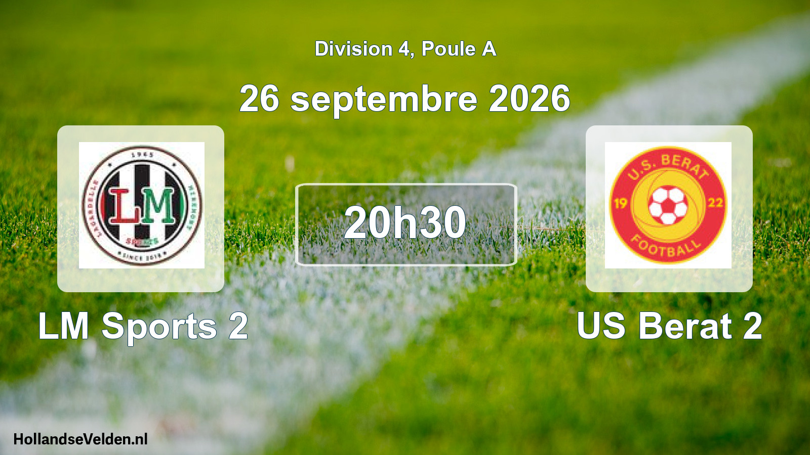 Match programmé: LM Sports 2 - US Berat 2 (26 septembre 2026)
