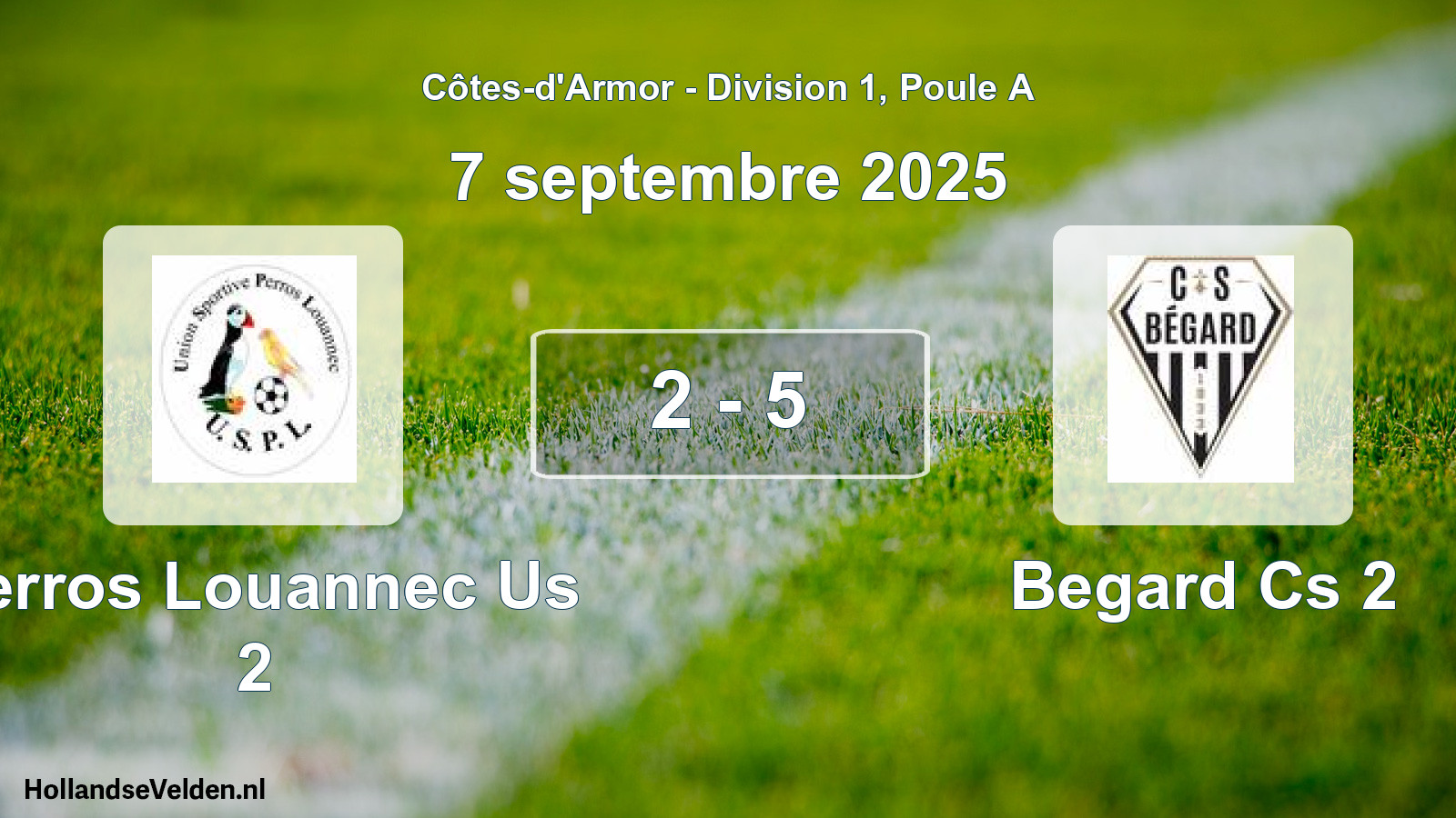 Gespeelde wedstrijd: Perros Louannec Us 2 - Begard Cs 2 2 - 5 (7 septembre 2025)