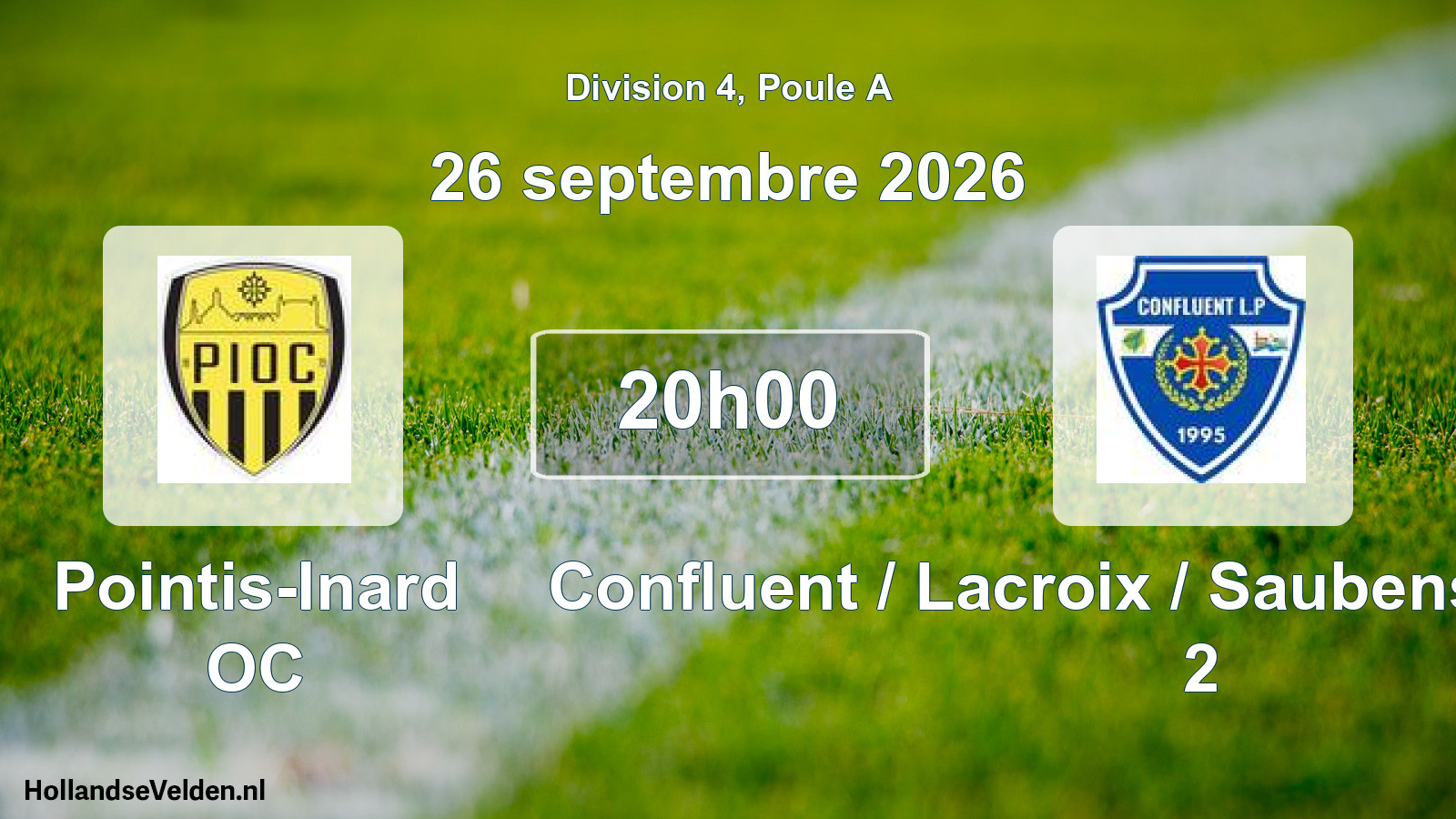 Match programmé: Pointis-Inard OC - Confluent / Lacroix / Saubens / Pinsaguel 2 (26 septembre 2026)