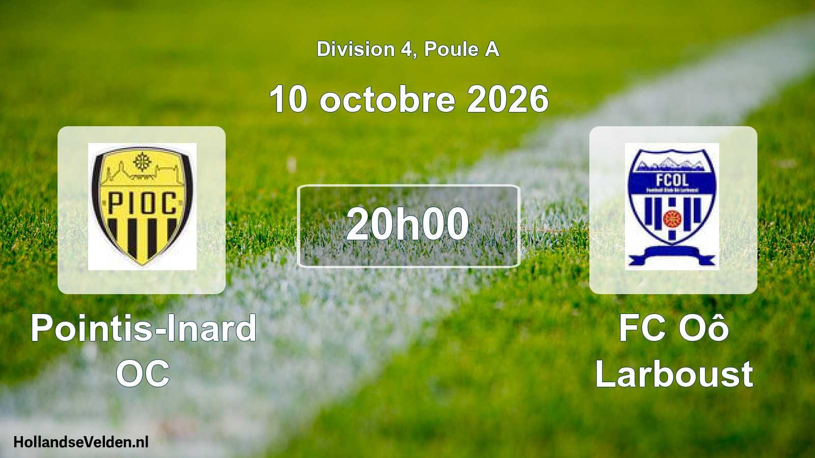 Match programmé: Pointis-Inard OC - FC Oô Larboust (10 octobre 2026)