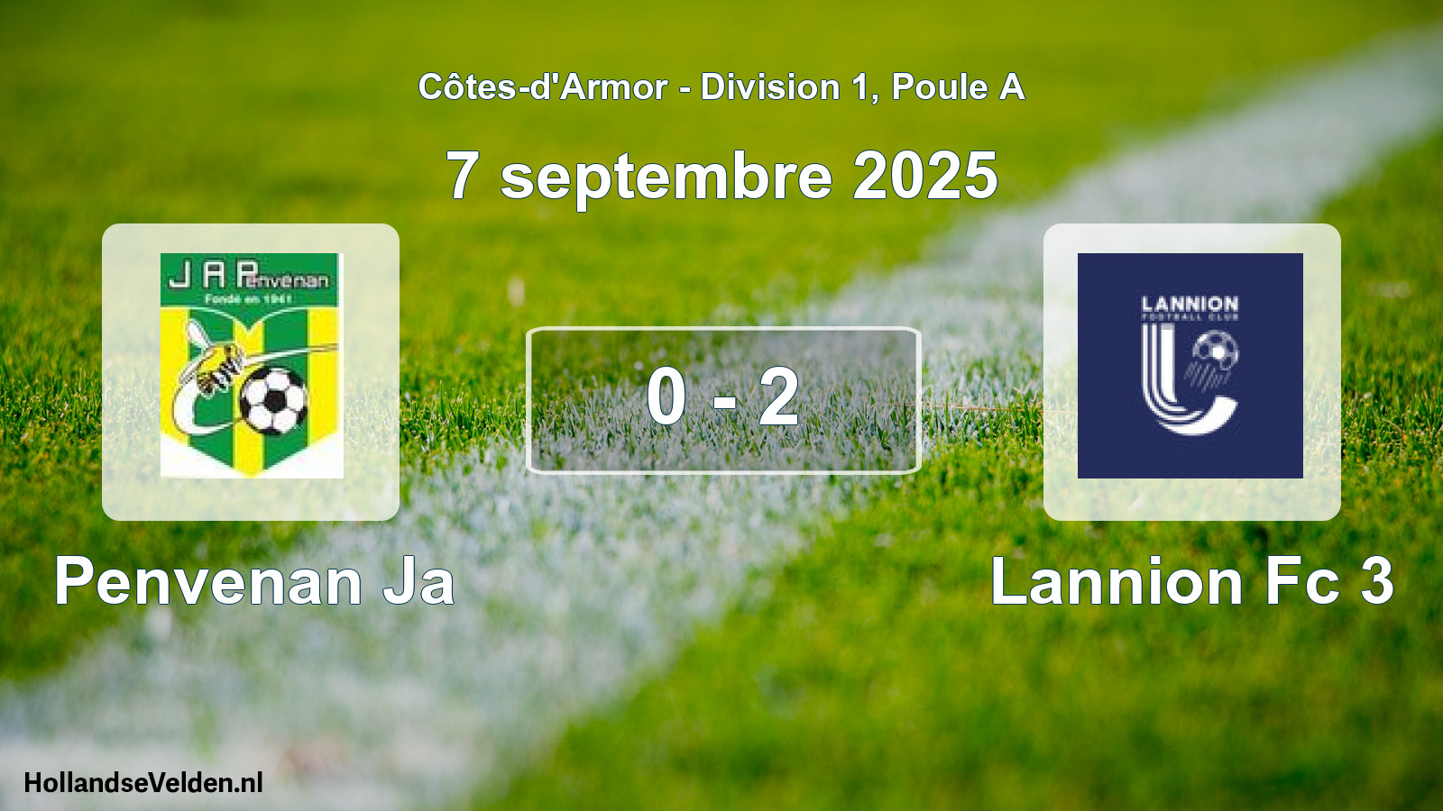 Total number of matches played: Penvenan Ja - Lannion Fc 3 0 - 2 (7 September 2025)