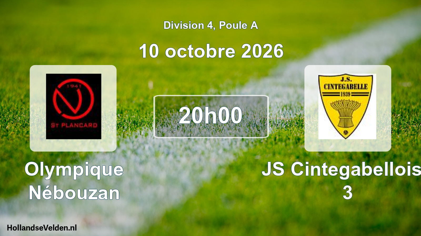 Match programmé: Olympique Nébouzan - JS Cintegabelloise 3 (10 octobre 2026)