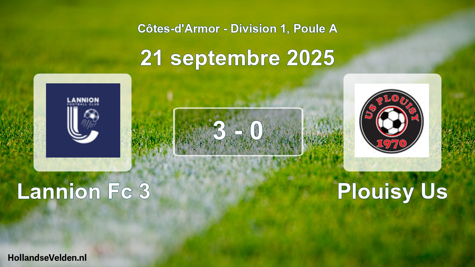 Gespeelde wedstrijd: Lannion Fc 3 - Plouisy Us 3 - 0 (21 september 2025)