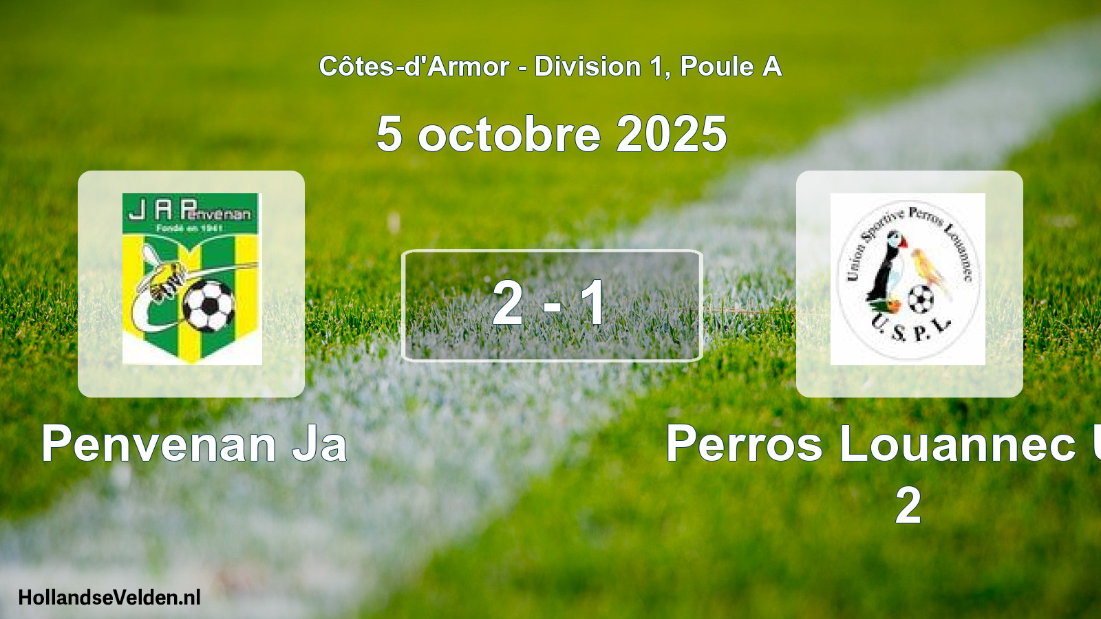 Total number of matches played: Penvenan Ja - Perros Louannec Us 2 2 - 1 (5 October 2025)