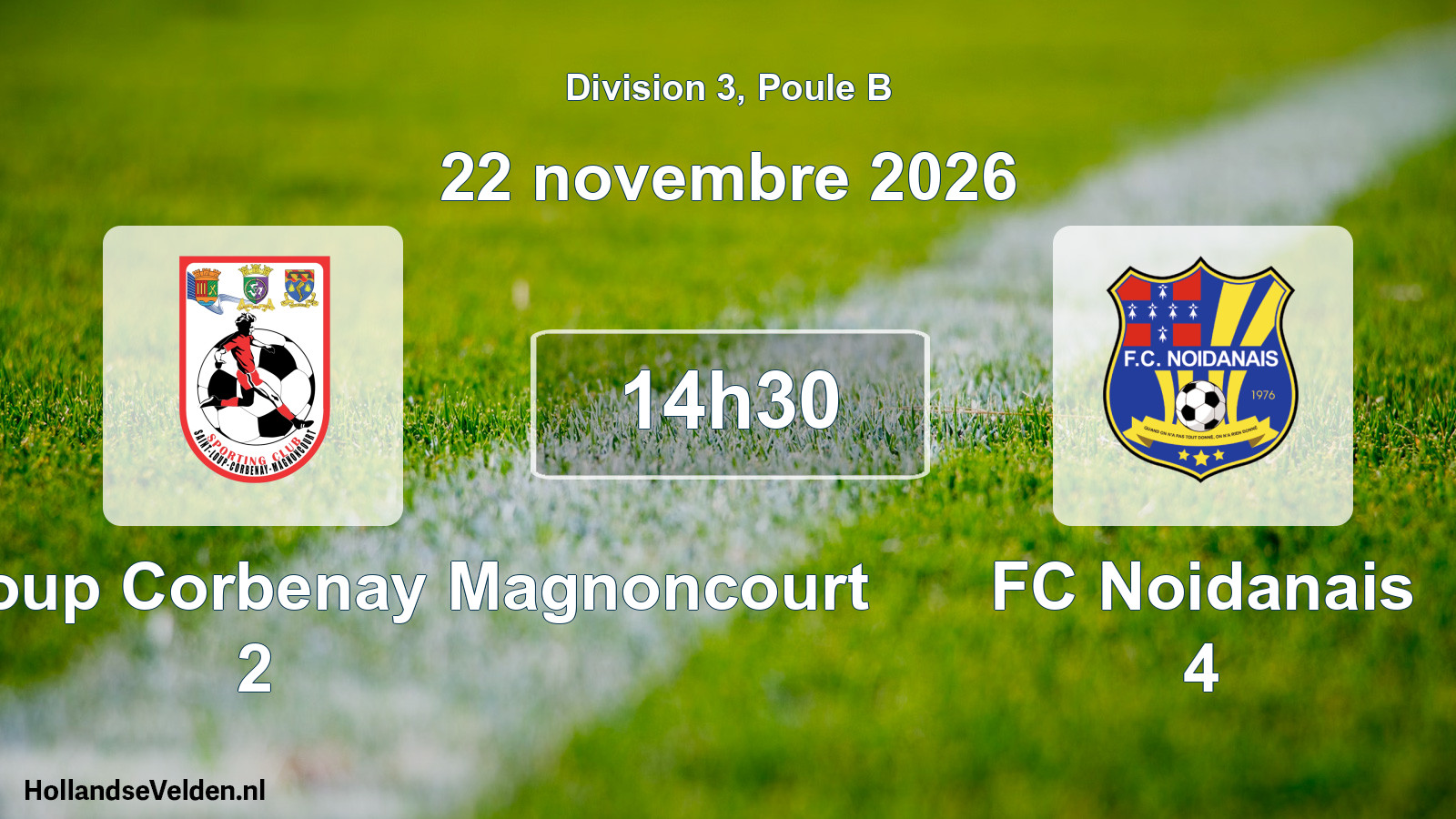 Match programmé: SC Saint-Loup Corbenay Magnoncourt 2 - FC Noidanais 4 (22 novembre 2026)