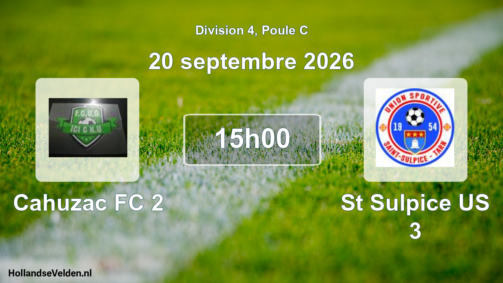 Scheduled Match: Cahuzac FC 2 - St Sulpice US 3 (20 September 2026)