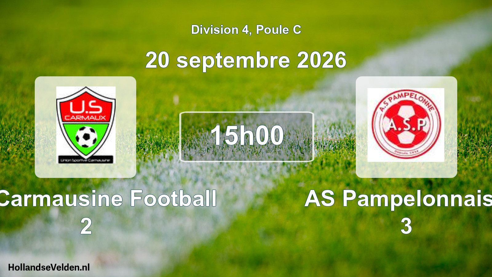 Match programmé: US Carmausine Football 2 - AS Pampelonnaise 3 (20 septembre 2026)
