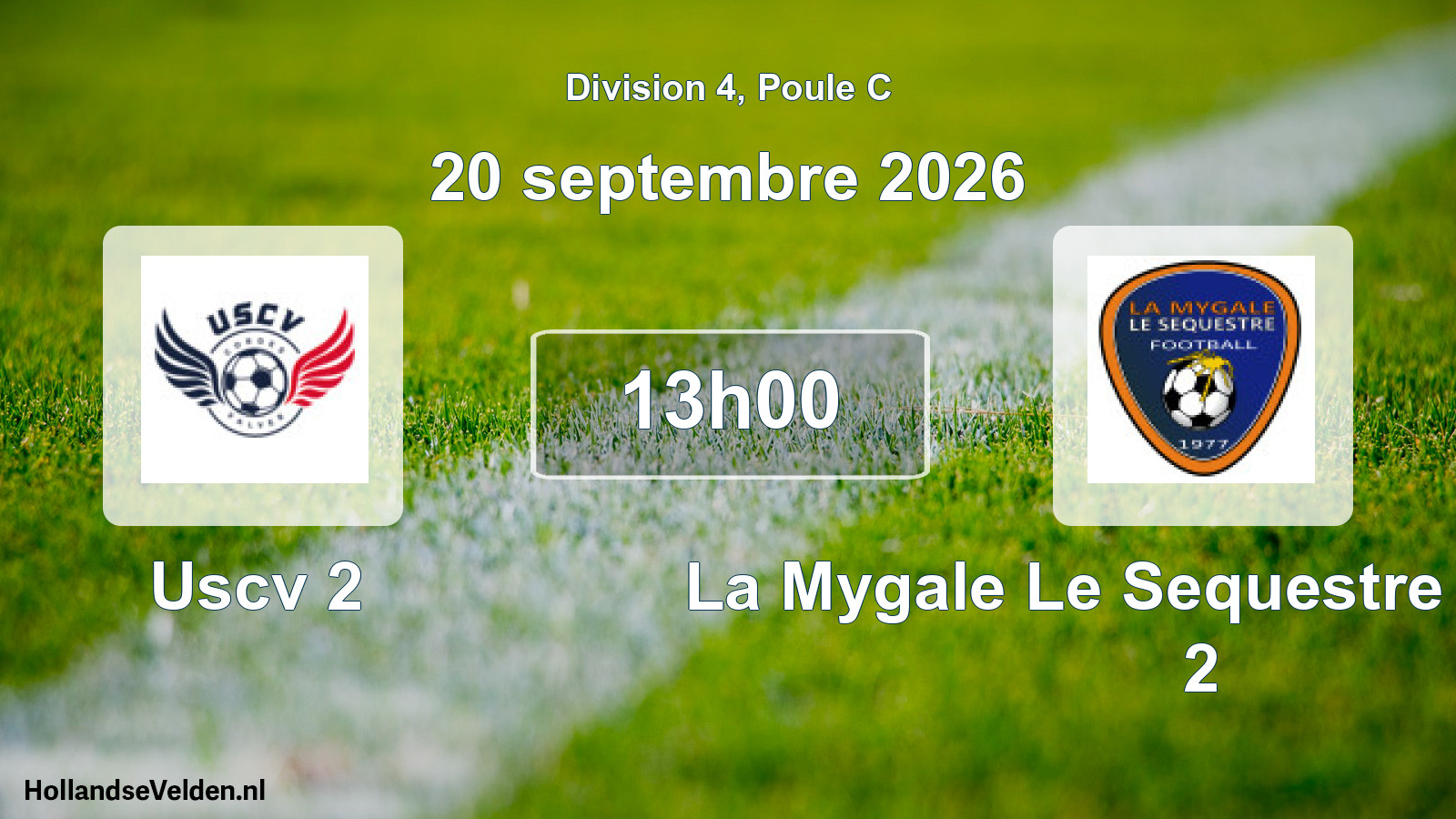 Match programmé: Uscv 2 - La Mygale Le Sequestre Football 2 (20 septembre 2026)