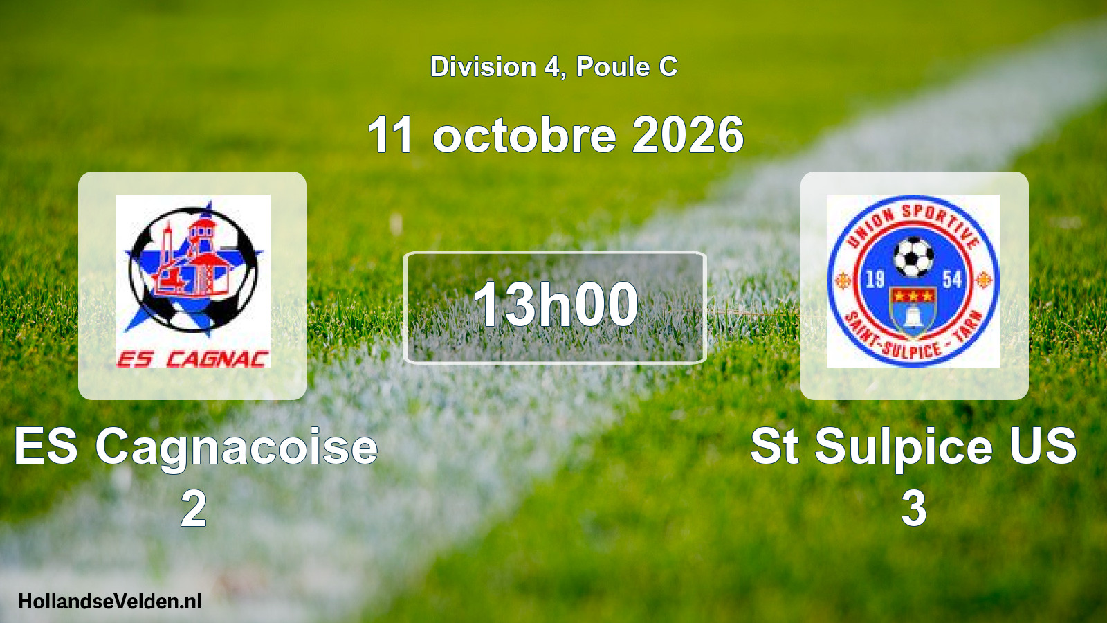 Scheduled Match: ES Cagnacoise 2 - St Sulpice US 3 (11 October 2026)